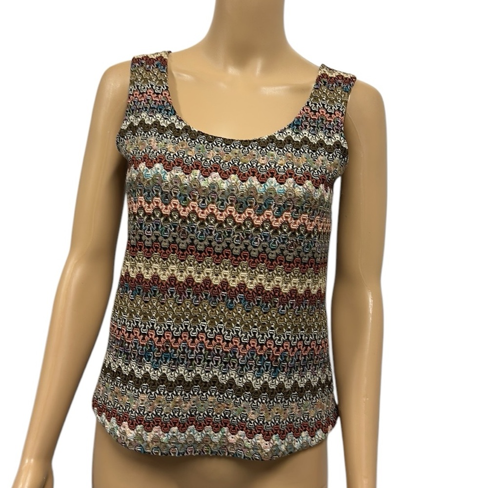 Andria Lieu Collection Multicolor Sleeveless Knit Cami Tank Top Womens Medium